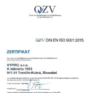 DIN EN ISO 9001 Zertifizierung DIN EN ISO 9001 Zertifizierung VYPRO